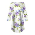 thumbnail image 5 of JTZGDY Women Tunic Tops for Leggings Dressy Casual Summer 3/4 Lenght Sleeve Crewneck Floral Graphic T-Shirts Loose Irregular Hem Blouse Multicolor#17 S, 5 of 6