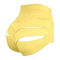 thumbnail image 4 of Wang6 Womens Plus Size Cut out Yoga Shorts Booty Butt Lifting Scrunch Shorts High Waisted Workout Gym Active Hot Pants Yellow XS, 4 of 6