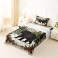 thumbnail image 5 of Manfei Winter Bear Twin Sheets,Wild Woodland Print Bedding,Green,3pcs,1 Fitted Sheet and 1 Pillowcase, 5 of 6