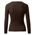 thumbnail image 5 of Pxiakgy Women's Deep V Neck Criss Cross Front Wrap Sweaters Long Sleeve Fitted Ribbed Knit Sweater Pullover Tops Women Fashion V Neck Long Sleeve Solid Color Pullover Sweater Knitting Top Coffee M, 5 of 5