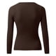 thumbnail image 5 of Jersey de manga larga con cuello en V para mujer: top de punto liso, corte ajustado para uso informal/al aire libre, tallas S-XL, 5 of 5