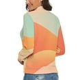 thumbnail image 3 of Abstract Colorful Green And Red Vector Wave Women's Turtleneck Sweater Long Sleeve Ribbed Fitted Turtle Neck Casual Fall Winter Collection Top 2XL, 3 of 4