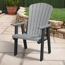 Furniture Classics Model 511LGB Fan Back Chair in Light Grey with a Black Base,
