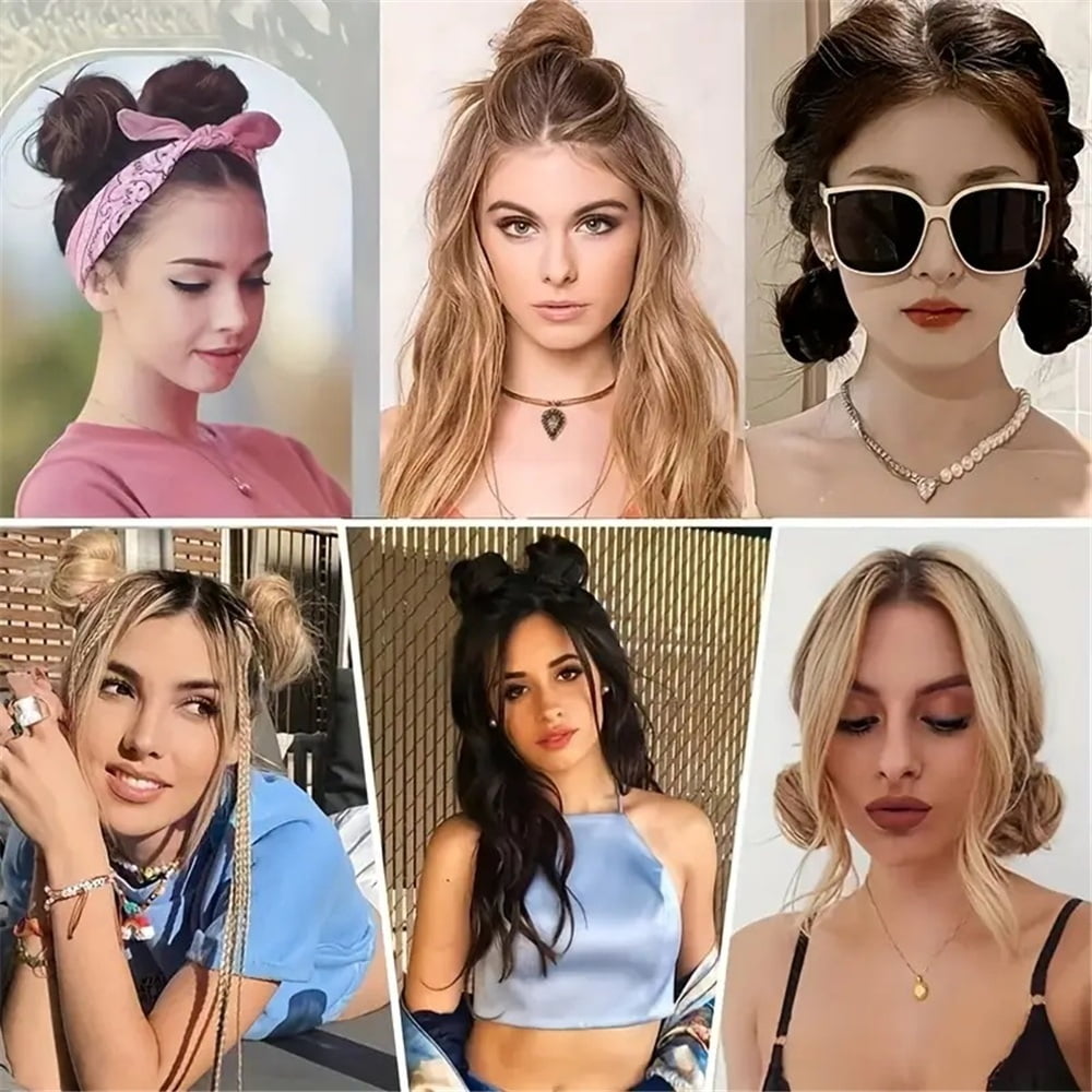 Messy Straight Hair Bun Synthetic Hair Scrunchy Elastic Hair Pieces for Women