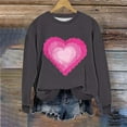 thumbnail image 5 of ICHUANYI Chandail à Col Rond pour Femmes de la Saint-Valentin avec Graphique de Cœur Imprimé, Col Rond, Décontracté, Ample, Chandail à Capuchon, Blouse à Manches Longues, Hauts, 5 of 5