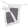 thumbnail image 2 of Fox Fabric Pouch Set of 2, Cartoonish Pattern with Animal and Floral Strawberry Fruit Print, Small Drawstring Bag for Toiletries Masks and Favors, 9" x 6", Dark Lavender Multicolor, by Ambesonne, 2 of 2