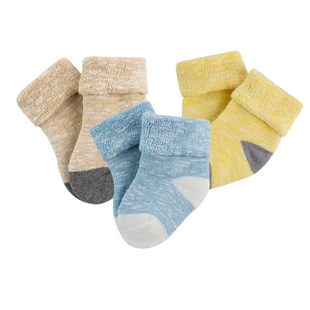 Lian LifeStyle Baby Boy Toddler 6 Pairs Thick Combed Cotton Crew Socks ZM03 12 Month-24 Month
