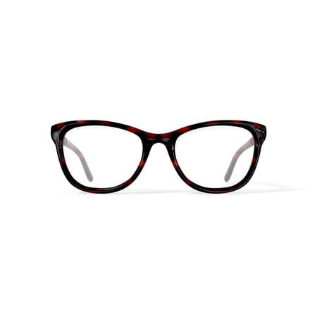 Hard Candy Women's HC269 Cat Eye Prescription Eyeglasses with Case, Brown Tortoise