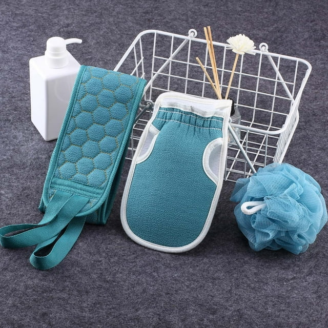 RYRDWP 3Pcs Set Bath Towel Thickened Bath Rub Back Towel Bath Ball Flower Mud Strip