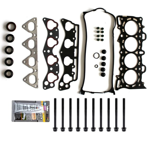 SCITOO Replacement for Head Gasket Bolts Kits for Honda Del Sol Civic HX 1.6L SOHC D16Y5 D16Y7 1996-2000 Engine Cylinder Head Gaskets Set Kit