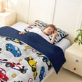 thumbnail image 4 of Erosebridal Race Car Twin Comforter Sets for Boys and Girls, Red Blue Yellow Checkered Flag Bedding Set, 2 Pieces 1 Comforter and 1 Pillowcase, 4 of 6