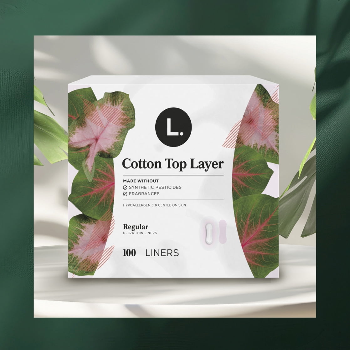 L. Chlorine Free Ultra Thin Panty Liners, Extra Long Length, 80 Ct
