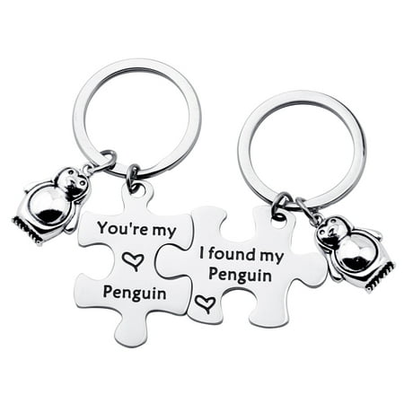Myospark You’re My Penguin, I Found My Penguin Keychain Couple Puzzle Keychain Anniversary Gift Wedding