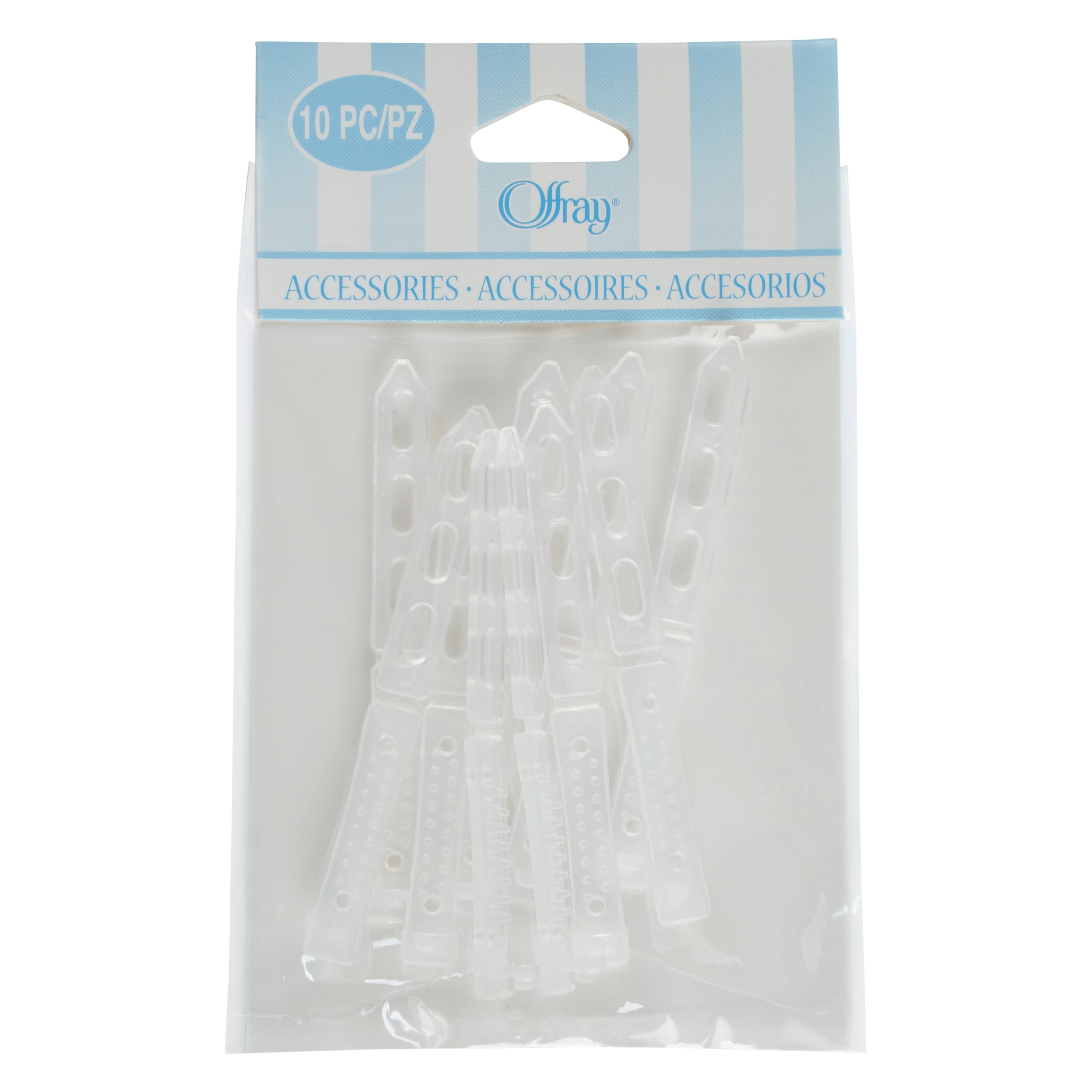 (2 pack) Offray Hair Accessories 2 1/2 Inch White Hair Barrettes (10-Pack)