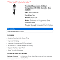 thumbnail image 2 of Front Left Suspension Air Strut - Compatible with 2006 Mercedes-Benz CLS500, 2 of 2