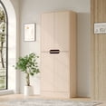 thumbnail image 5 of 71" Tall Pantry Cabinet with 4 Doors, Freestanding Larder & Kitchen Hutch Cabinet with Adjustable Shelves for Dining Room, Oak, 5 of 9