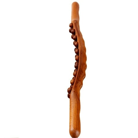 8/20 Beads Gua Sha Massage Stick Carbonized Wood Back Scrapping Meridian Therapy Wand Muscle Relaxing Body Massager Guasha