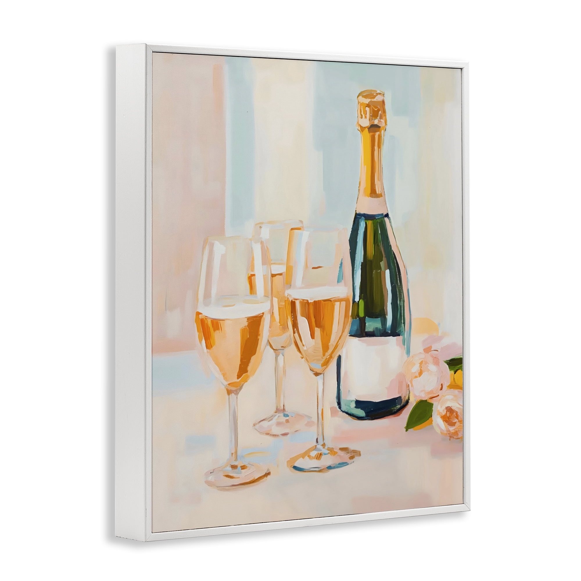 Stupell Industries Champagne Triple Toast White Framed Giclee Art, design by The Prints Vibe