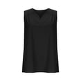thumbnail image 4 of CHGBMOK Women Linen Tank Tops V Neck Ruched Sleeveless Tank Shirt Spring Summer Solid Loose Fit Casual Tops, 4 of 8
