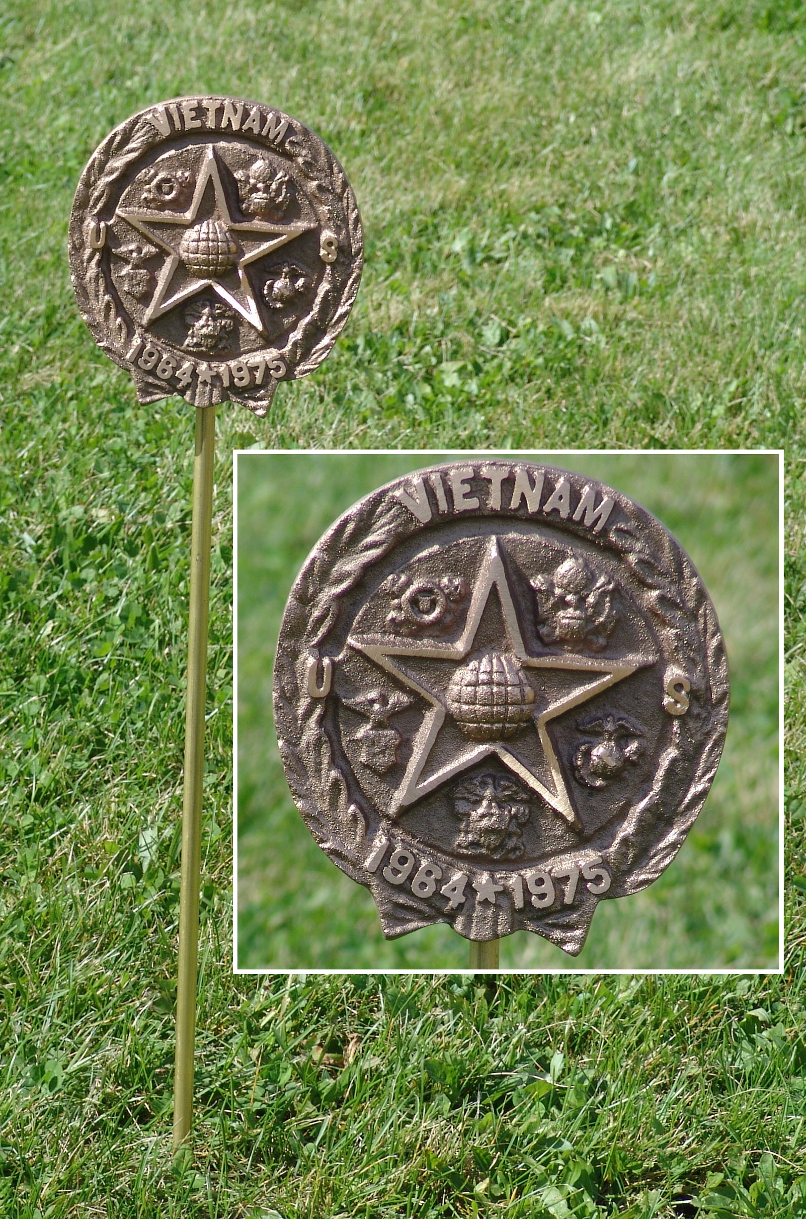 Vietnam War Veteran Grave Marker in Cast Bronze