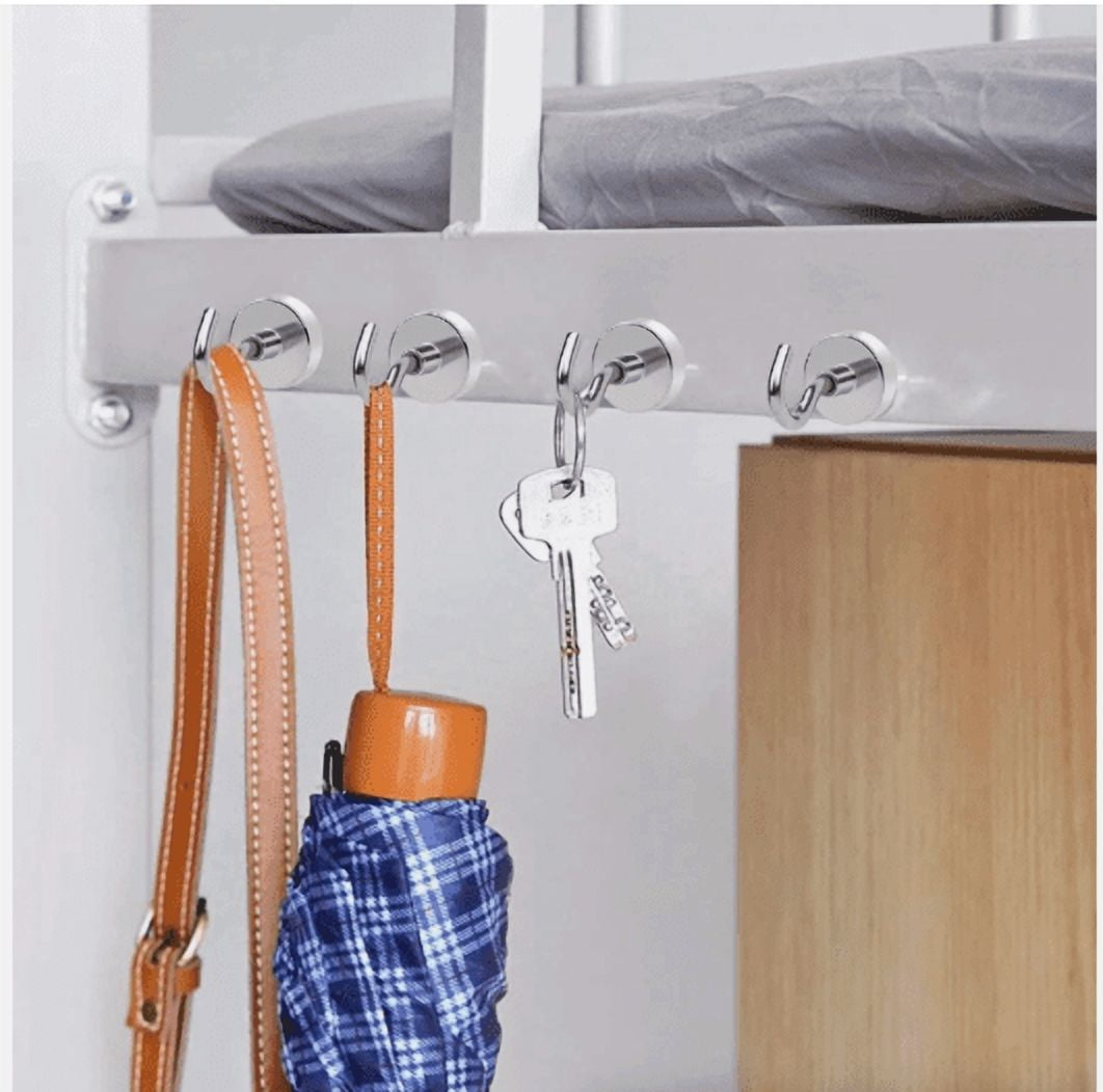 10 Pack Strong Magnetic Hook Hangers – N52 Neodymium Clamping Magnet Hooks for Home, Office, Kitchen, Garage – Heavy Duty