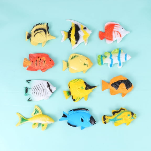 NUOLUX Fish Toys Tropical Figures Artificial Mini Kids Plastic Moving Goldfish Model Fake Tiny Figurines Sea
