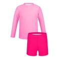 thumbnail image 6 of FSYBOA Girls Rash Guard Swimsuits, Long Sleeves Holiday Quick Dry 2 Piece Kids Bathing Suit Swimwear Pink Size 9-10T, 6 of 7