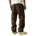 thumbnail image 5 of Lumtrix Men's Relaxed Fit Cargo Pants Baggy Straight Leg Casual Work Sweatpants with Pockets for Hiking Fishing Coffee S, 5 of 9