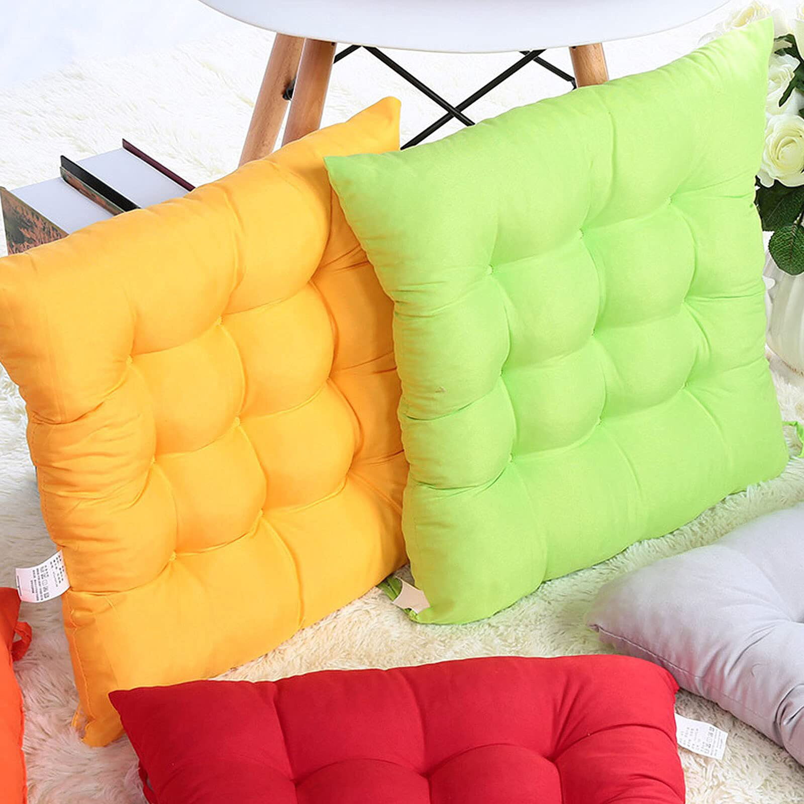 Square Chair Cushions for Dining Chairs Funny Beach Pineapple Chair Pads  for Kitchen Chairs, Non Skid Memory Foam Seat Cushions for Office Chair,  Car