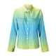 thumbnail image 4 of ICHUANYI Clearance Women Casual Printed Long Sleeve Turn-down Collar Cardigan Blouse Tops(Light Blue, S) ICHUANYI WER2023081509525, 4 of 4