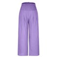 thumbnail image 4 of under 10.00 LYXSSBYX Womens Pants Women's Casual Slim High Elastic Waist Solid Color Sports Cotton and Linen Pants, 4 of 5