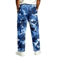thumbnail image 6 of GrmtClth Cargo Pants for Men All Over Camo Pattern Loose Baggy Cut Multi Storage Pockets Stretch Pull On Daily Street Trousers Navy 4XL, 6 of 8
