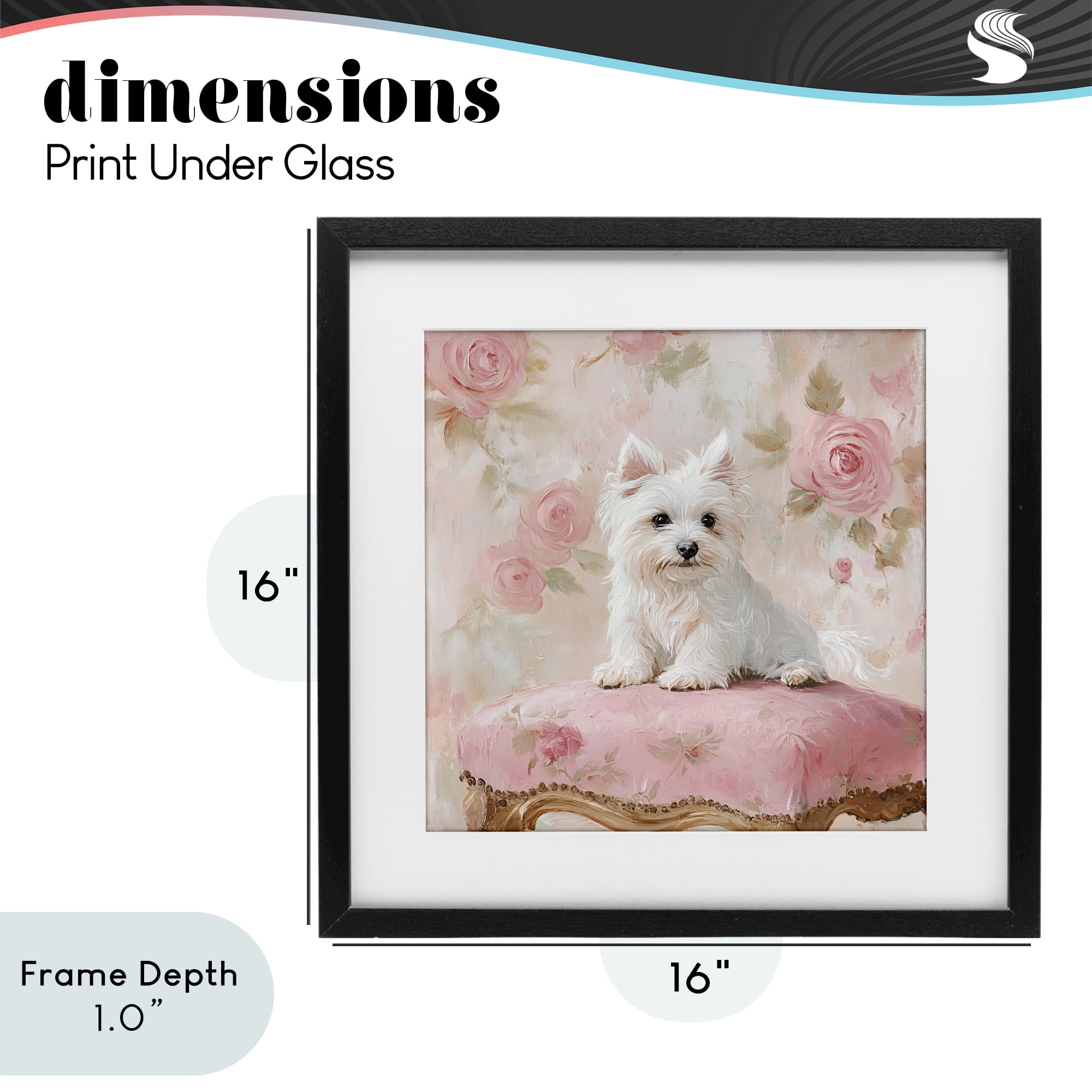 Stupell Industries Fancy Francesca Puppy Black Framed Print Under Glass, design by Tina LeCour