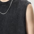thumbnail image 6 of Men's Vest Vintage Washed Tee 100% Cotton Tank Tops Summer Casual Sleeveless Tops Streetwear Hot Black Loose  (SXBX-Black,XL), 6 of 7
