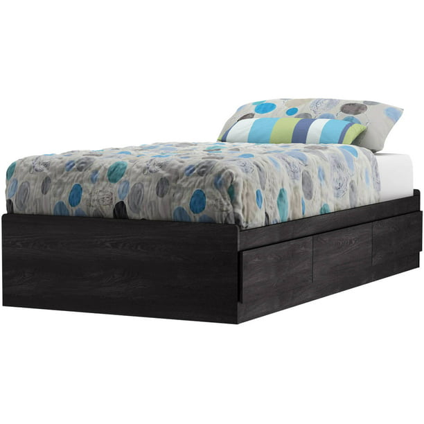 South S Fynn Twin Mates Bed With 3, Oak Twin Bed Frame With Storage