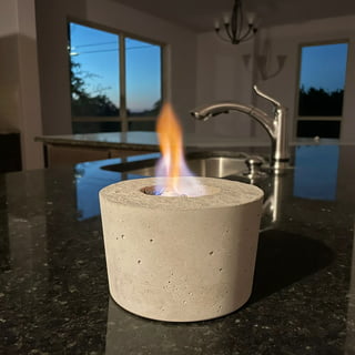 Vivzone Tabletop Fireplace - Personal Fireplace,Concrete Bowl Indoor Smores  Maker Mini Fire Pit