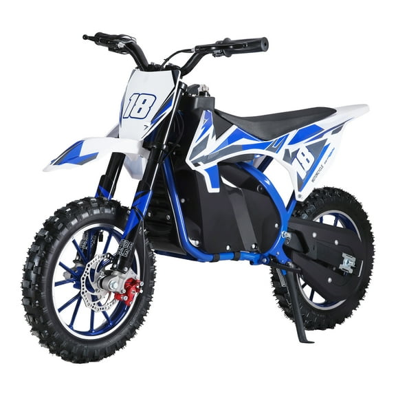 Nuoxin 36V Electric Dirt Bike, 350W Ride on Motorcycle with Twist Grip Throttle, Hand-Operated Dual Brakes, Speed Up to 25 MPH, for Age 8-12, Blue