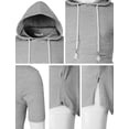 thumbnail image 4 of H2H Men's Casual Slim Fit Hooded T-Shirts Short Sleeve Solid Color Pullover Top (CMOHOS009), 4 of 6