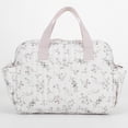thumbnail image 3 of Floral Baby Diaper Bag Tote Mommy Bag, Women Quilted Cotton Medium Travel Duffle Bag, Cute Cotton Diaper Bags Crossbody Baby Bags for Girl Mom, 3 of 7