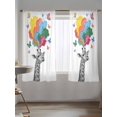 thumbnail image 5 of Sheer Curtains 63 Inch Length, Funny Giraffes Semi Sheer Curtains Light Filtering Window Treatment, Modern Abstract Art Colorful Clouds Privacy Voile Drapes for Living Room Bedroom 52x63 Inch, 5 of 7