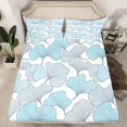 thumbnail image 2 of Homewish Blue Ginkgo Leaf Bed Sheets, Cartoon Leaf Botanical King Sheets, Teen Girl Kid Boy Sheet Set, Breathable Home Decor, 4 Pieces, 2 of 7