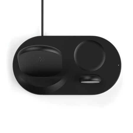 Belkin - 3-in-1 Wireless Charger - Fast Charging Stand for iPhone, Watch & AirPods - Qi-Certified Charger - Case Compatible - Black