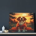 thumbnail image 3 of Kdxio Sunset Meditating Dog Pattern Canvas Wall Art for Living Room Wall Decor for Bedroom Bathroom Modern Framed Canvas Art Prints Ready to Hang,Horizontal, 3 of 6