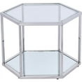 thumbnail image 1 of Best Master Furniture Radha Hexagonal Modern Glass Coffee Table with 1 Coffee Table, Silver, 1 of 1