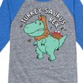 thumbnail image 3 of Instant Message - Turkeysaurus Rex - Toddler & Youth Raglan Graphic T-Shirt, 3 of 5