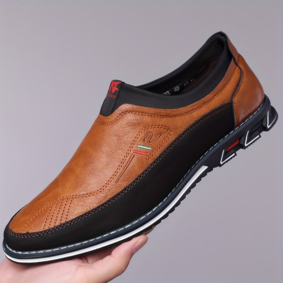 Men's Slip-On Loafers - with Logo Details,Stylish White Casual Shoes Comfortable Thin Rubber Sole for Casual Attire, Pointed Toe Design, Perfect for Spring and Summer