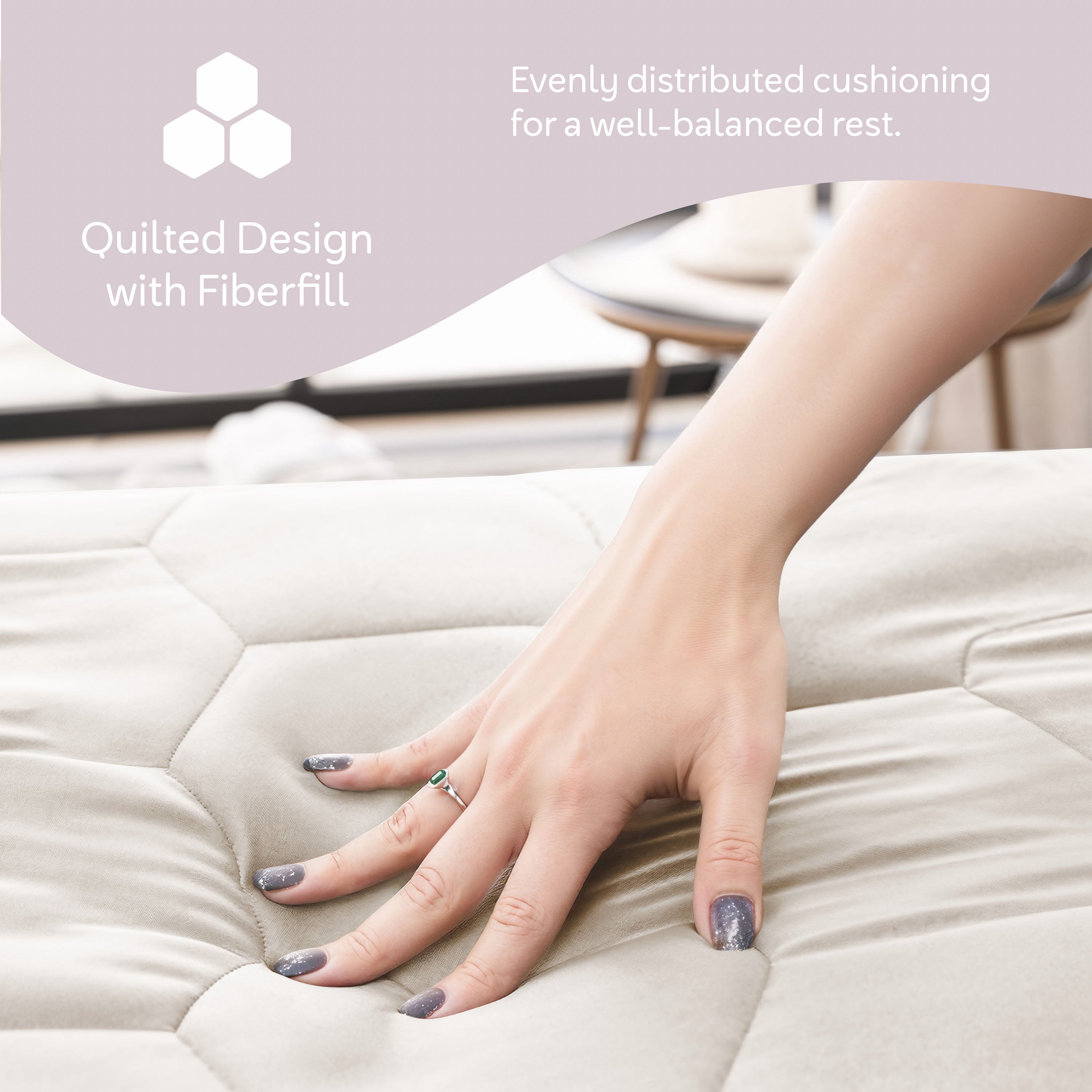 LammaLoe King Mattress Pad Waterproof, Quilted Fitted Mattress Protector, Deep Pocket Cover Fits 8" 21", Beige Cream