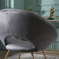 thumbnail image 4 of iooHug Modern Silky Velvet Upholstered Accent Chair with Metal Sled Base.(Gray), 4 of 7