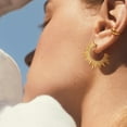 thumbnail image 4 of GDCOIN Open Spike C Shape Earrings 14K Gold Plated Simple Everyday Jewelry for Women, 4 of 9