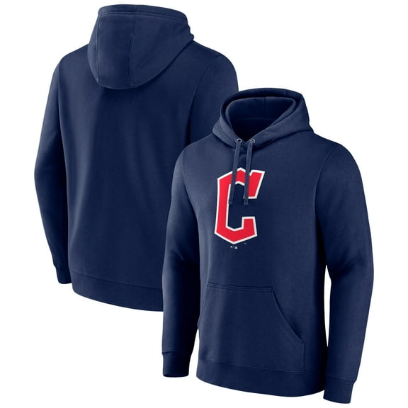 Men's Navy Cleveland Guardians Official Wordmark Pullover Hoodie